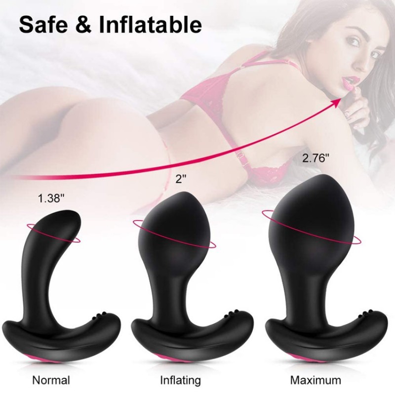 Anal Vibrator Inflatable Butt Plug Prostate Massager 10 Vibrating